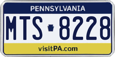 PA license plate MTS8228