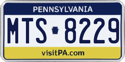 PA license plate MTS8229