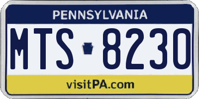 PA license plate MTS8230
