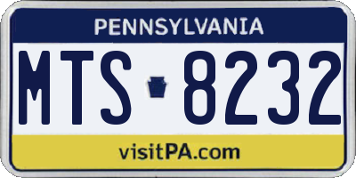 PA license plate MTS8232
