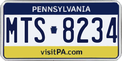 PA license plate MTS8234