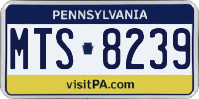 PA license plate MTS8239