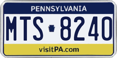 PA license plate MTS8240