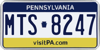PA license plate MTS8247
