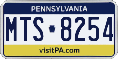 PA license plate MTS8254