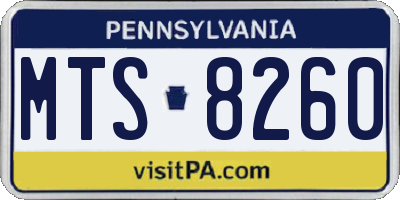 PA license plate MTS8260