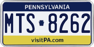 PA license plate MTS8262