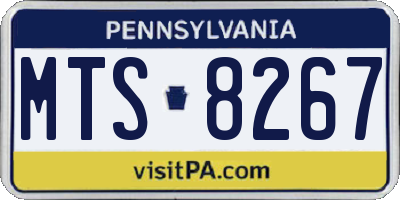 PA license plate MTS8267