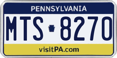 PA license plate MTS8270
