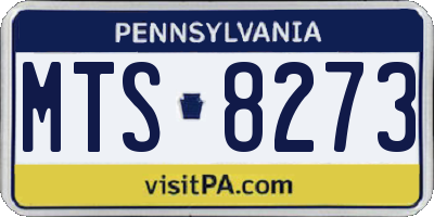 PA license plate MTS8273