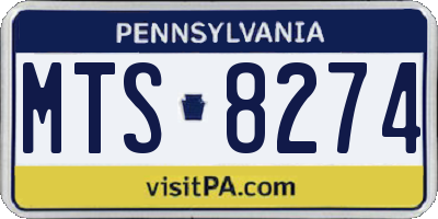 PA license plate MTS8274