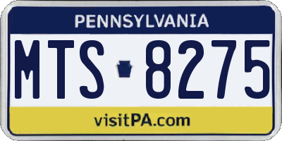 PA license plate MTS8275