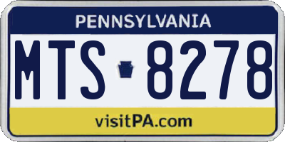 PA license plate MTS8278