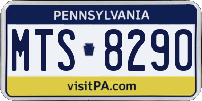 PA license plate MTS8290