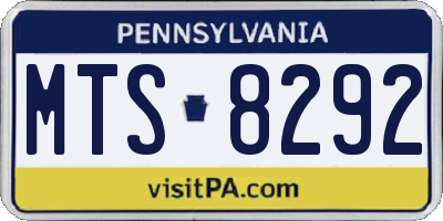PA license plate MTS8292
