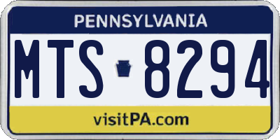 PA license plate MTS8294