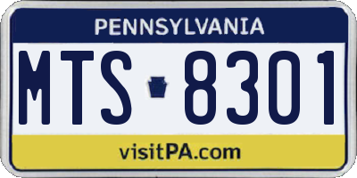 PA license plate MTS8301