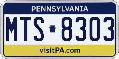 PA license plate MTS8303
