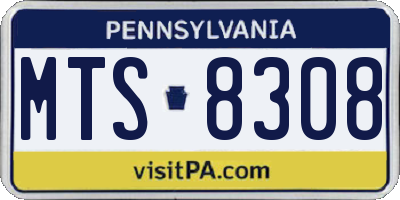 PA license plate MTS8308