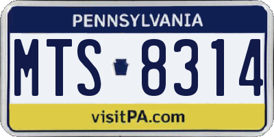 PA license plate MTS8314