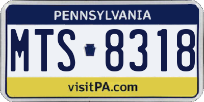 PA license plate MTS8318