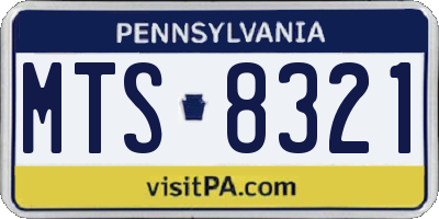 PA license plate MTS8321