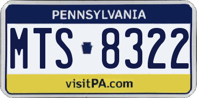 PA license plate MTS8322