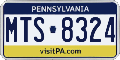 PA license plate MTS8324