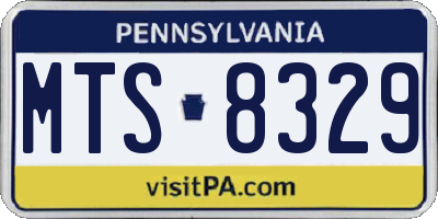 PA license plate MTS8329