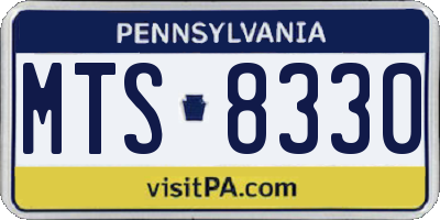PA license plate MTS8330
