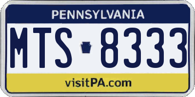 PA license plate MTS8333