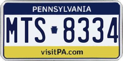 PA license plate MTS8334