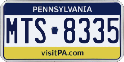 PA license plate MTS8335