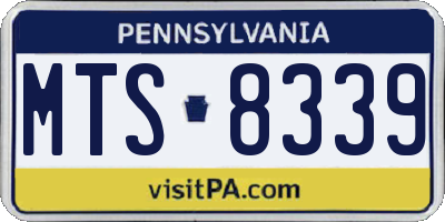 PA license plate MTS8339