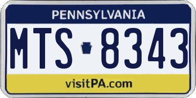 PA license plate MTS8343