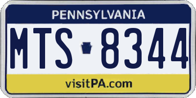 PA license plate MTS8344
