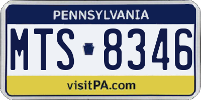 PA license plate MTS8346