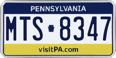 PA license plate MTS8347