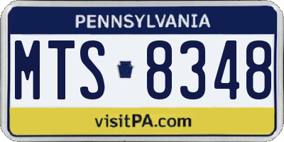 PA license plate MTS8348