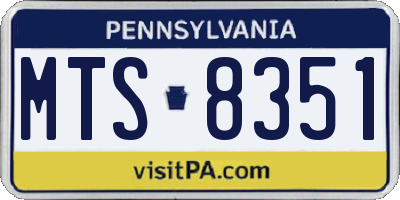 PA license plate MTS8351