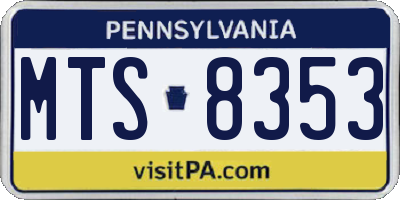 PA license plate MTS8353