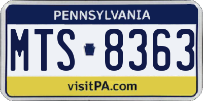 PA license plate MTS8363