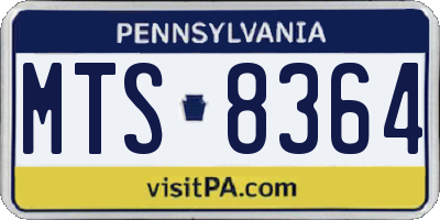 PA license plate MTS8364