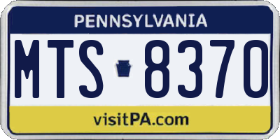 PA license plate MTS8370
