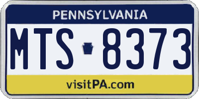 PA license plate MTS8373