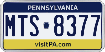 PA license plate MTS8377