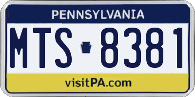 PA license plate MTS8381