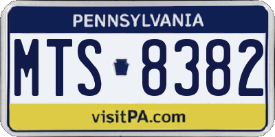 PA license plate MTS8382