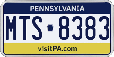 PA license plate MTS8383