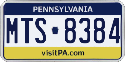 PA license plate MTS8384